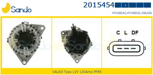 SANDO 2015454.1 Генератор для HYUNDAI (Хендай) SANDO 2015454.1 Генератор для HYUNDAI (Хендай)