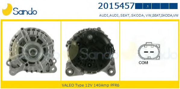 SANDO 2015457.1 Генератор для SEAT ALHAMBRA (Сеат Альхамбра) SANDO 2015457.1 Генератор для SEAT ALHAMBRA (Сеат Альхамбра)