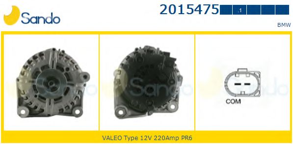 SANDO 2015475.1 Генератор<br >для автомобилей с автоматическим кондиционером 