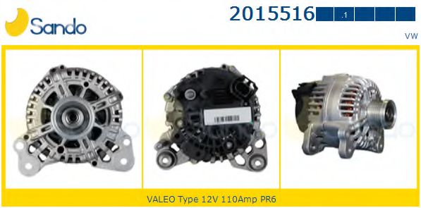 SANDO 2015516.1 Генератор для VOLKSWAGEN GOLF AN (Фольксваген Гольф ан) SANDO 2015516.1 Генератор для VOLKSWAGEN GOLF AN (Фольксваген Гольф ан)