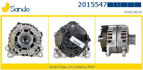 SANDO 2015547.1 Генератор<br >для автомобилей с автоматическим кондиционером 