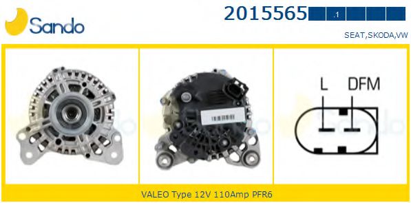 SANDO 2015565.1 Генератор для SEAT (Сеат) SANDO 2015565.1 Генератор для SEAT (Сеат)