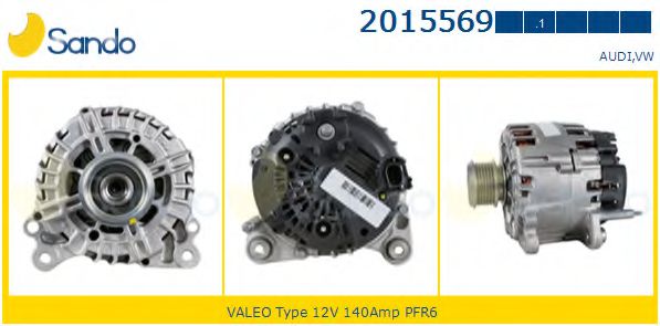 SANDO 2015569.1 Генератор для VOLKSWAGEN TOURAN (Фольксваген Туран)