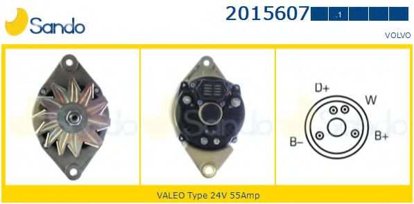 SANDO 2015607.1 Генератор 55 для VOLVO (Вольво) SANDO 2015607.1 Генератор 55 для VOLVO (Вольво)