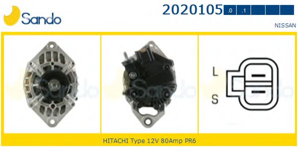 SANDO 2020105.1 Генератор для NISSAN (Ниссан) SANDO 2020105.1 Генератор для NISSAN (Ниссан)