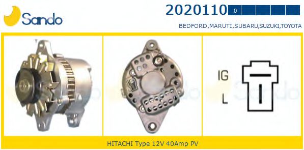 SANDO 2020110.0 Генератор для SUZUKI (Сузуки) SANDO 2020110.0 Генератор для SUZUKI (Сузуки)