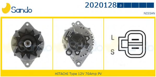 SANDO 2020128.0 Генератор для NISSAN PRIMERA (Ниссан Примера) SANDO 2020128.0 Генератор для NISSAN PRIMERA (Ниссан Примера)