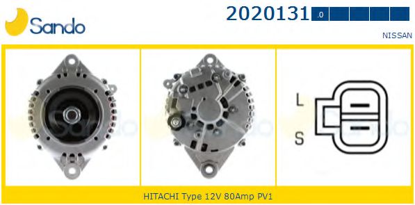 SANDO 2020131.0 Генератор для NISSAN PRIMERA (Ниссан Примера) SANDO 2020131.0 Генератор для NISSAN PRIMERA (Ниссан Примера)