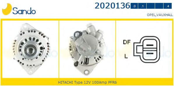 SANDO 2020136.0 Генератор для OPEL ASTRA H (Опель Астра н) SANDO 2020136.0 Генератор для OPEL ASTRA H (Опель Астра н)