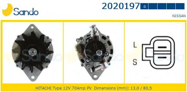 SANDO 2020197.0 Генератор<br >12 1993 
