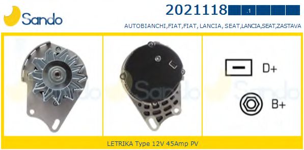 SANDO 2021118.1 Генератор для LANCIA (Лансиа/лянча) SANDO 2021118.1 Генератор для LANCIA (Лансиа/лянча)