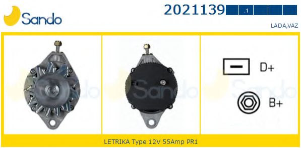 SANDO 2021139.1 Генератор 01 1986 для LADA TOSCANA (Лада Тосcана) SANDO 2021139.1 Генератор 01 1986 для LADA TOSCANA (Лада Тосcана)