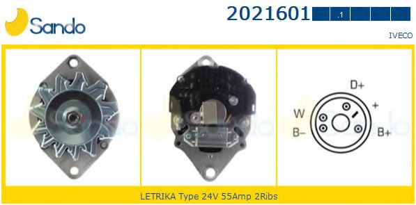 SANDO 2021601.1 Генератор для IVECO (Ивеко) SANDO 2021601.1 Генератор для IVECO (Ивеко)