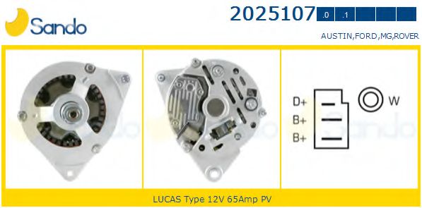 SANDO 2025107.0 Генератор для ROVER 400 (Ровер 400) SANDO 2025107.0 Генератор для ROVER 400 (Ровер 400)