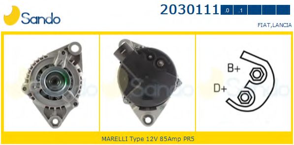 SANDO 2030111.0 Генератор для FIAT BRAVA (Фиат Брава) SANDO 2030111.0 Генератор для FIAT BRAVA (Фиат Брава)