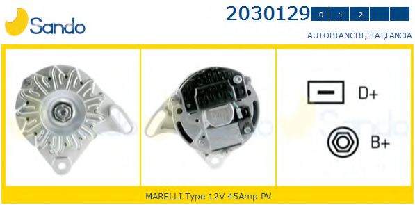 SANDO 2030129.0 Генератор для FIAT UNO (Фиат Уно) SANDO 2030129.0 Генератор для FIAT UNO (Фиат Уно)