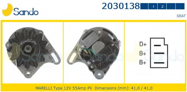 SANDO 2030138.1 Генератор для SEAT (Сеат) SANDO 2030138.1 Генератор для SEAT (Сеат)