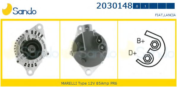 SANDO 2030148.0 Генератор для FIAT BRAVA (Фиат Брава) SANDO 2030148.0 Генератор для FIAT BRAVA (Фиат Брава)