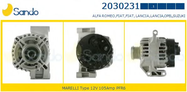 SANDO 2030231.1 Генератор для жарких климатических зон для FIAT (Фиат) SANDO 2030231.1 Генератор для жарких климатических зон для FIAT (Фиат)