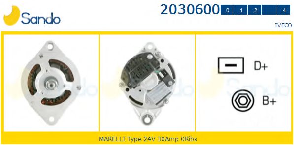 SANDO 2030600.0 Генератор для IVECO (Ивеко) SANDO 2030600.0 Генератор для IVECO (Ивеко)