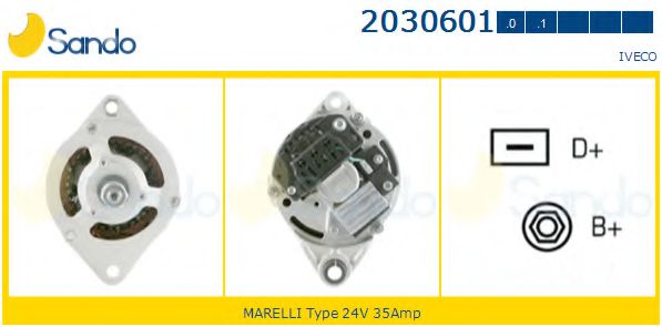 SANDO 2030601.0 Генератор для IVECO (Ивеко) SANDO 2030601.0 Генератор для IVECO (Ивеко)