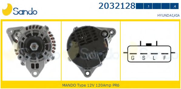 SANDO 2032128.1 Генератор для HYUNDAI GENESIS (Хендай Гэнэсис) SANDO 2032128.1 Генератор для HYUNDAI GENESIS (Хендай Гэнэсис)