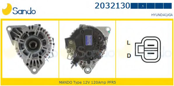 SANDO 2032130.1 Генератор для KIA (Киа) SANDO 2032130.1 Генератор для KIA (Киа)