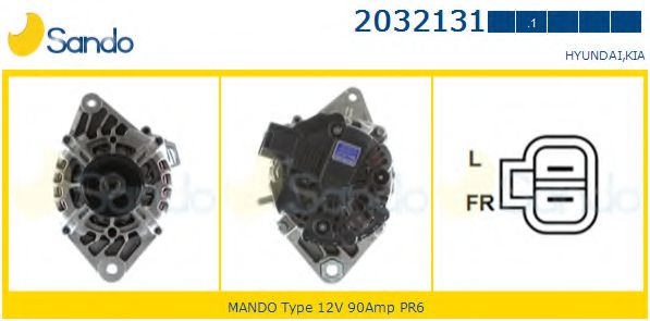 SANDO 2032131.1 Генератор для KIA (Киа) SANDO 2032131.1 Генератор для KIA (Киа)