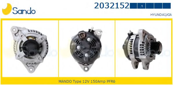 SANDO 2032152.1 Генератор для KIA (Киа) SANDO 2032152.1 Генератор для KIA (Киа)