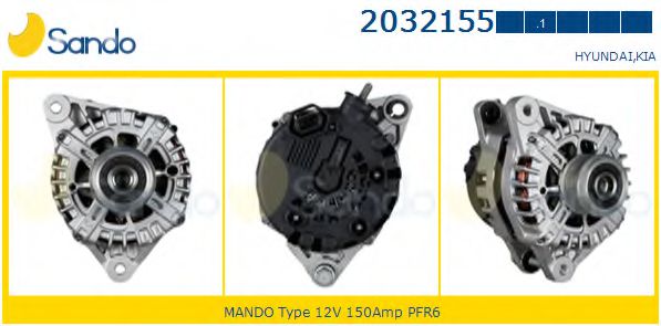 SANDO 2032155.1 Генератор для KIA (Киа) SANDO 2032155.1 Генератор для KIA (Киа)