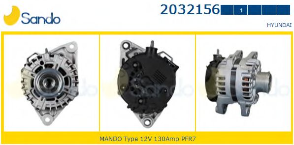 SANDO 2032156.1 Генератор для HYUNDAI I800 (Хендай И800) SANDO 2032156.1 Генератор для HYUNDAI I800 (Хендай И800)