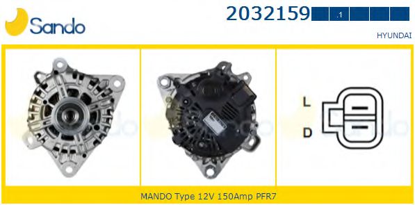 SANDO 2032159.1 Генератор для HYUNDAI IX55 (Хендай Их55) SANDO 2032159.1 Генератор для HYUNDAI IX55 (Хендай Их55)