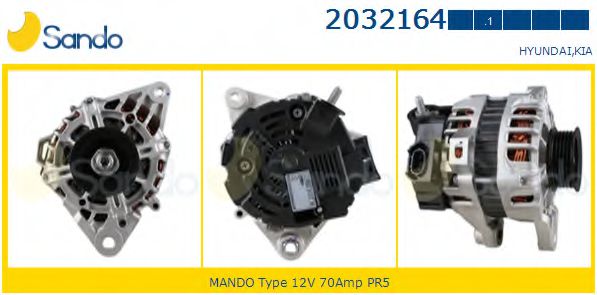 SANDO 2032164.1 Генератор для KIA (Киа) SANDO 2032164.1 Генератор для KIA (Киа)