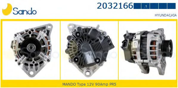SANDO 2032166.1 Генератор для KIA (Киа) SANDO 2032166.1 Генератор для KIA (Киа)