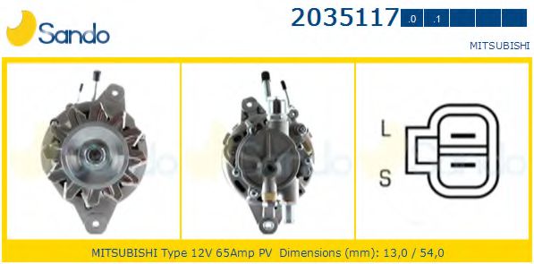 SANDO 2035117.1 Генератор для MITSUBISHI MONTERO (Митсубиши/митсубиси Монтэро) SANDO 2035117.1 Генератор для MITSUBISHI MONTERO (Митсубиши/митсубиси Монтэро)