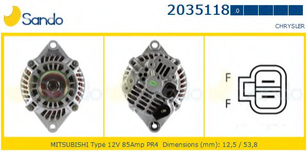 SANDO 2035118.0 Генератор для CHRYSLER (Крайслер) SANDO 2035118.0 Генератор для CHRYSLER (Крайслер)