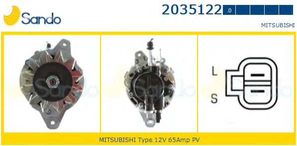 SANDO 2035122.0 Генератор для MITSUBISHI LANCER IV (Митсубиши/митсубиси Ланcэр иv) SANDO 2035122.0 Генератор для MITSUBISHI LANCER IV (Митсубиши/митсубиси Ланcэр иv)