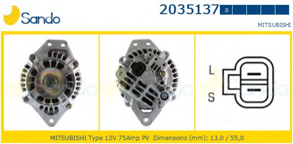 SANDO 2035137.0 Генератор для MITSUBISHI L 300 STARWAGON (Митсубиши/митсубиси Л 300 старвагон) SANDO 2035137.0 Генератор для MITSUBISHI L 300 STARWAGON (Митсубиши/митсубиси Л 300 старвагон)