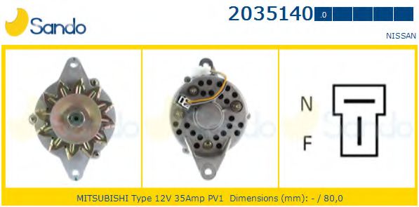 SANDO 2035140.0 Генератор для NISSAN (Ниссан) SANDO 2035140.0 Генератор для NISSAN (Ниссан)