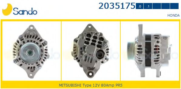 SANDO 2035175.0 Генератор для HONDA CIVIC VIII (Хонда Цивик 8) SANDO 2035175.0 Генератор для HONDA CIVIC VIII (Хонда Цивик 8)