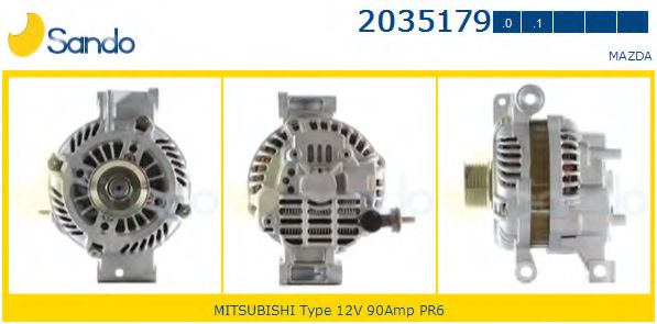 SANDO 2035179.0 Генератор для MAZDA 6 (Мазда 6) SANDO 2035179.0 Генератор для MAZDA 6 (Мазда 6)