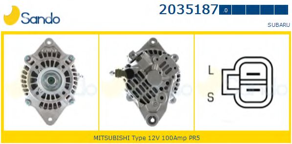 SANDO 2035187.0 Генератор EG33-230 для SUBARU ALCYONE SVX (Субару Алcъонэ сvx) SANDO 2035187.0 Генератор EG33-230 для SUBARU ALCYONE SVX (Субару Алcъонэ сvx)