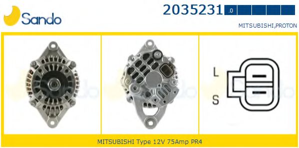 SANDO 2035231.0 Генератор 4G13 для PROTON PERSONA 400 (Протон Пэрсона 400) SANDO 2035231.0 Генератор 4G13 для PROTON PERSONA 400 (Протон Пэрсона 400)