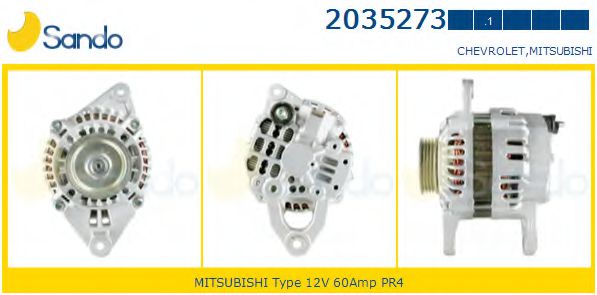 SANDO 2035273.1 Генератор для CHEVROLET VERANEIO (Шевроле Vэранэио) SANDO 2035273.1 Генератор для CHEVROLET VERANEIO (Шевроле Vэранэио)