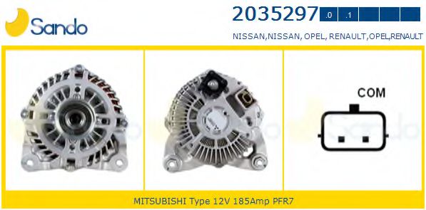 SANDO 2035297.0 Генератор для NISSAN NV400 (Ниссан Нv400) SANDO 2035297.0 Генератор для NISSAN NV400 (Ниссан Нv400)