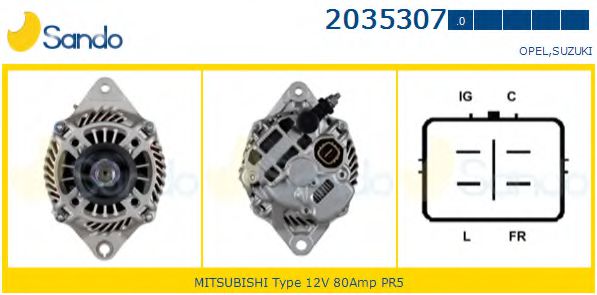 SANDO 2035307.0 Генератор для SUZUKI (Сузуки) SANDO 2035307.0 Генератор для SUZUKI (Сузуки)