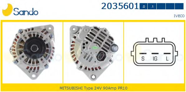 SANDO 2035601.1 Генератор для IVECO (Ивеко) SANDO 2035601.1 Генератор для IVECO (Ивеко)