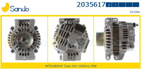 SANDO 2035617.1 Генератор для SCANIA P,G,R,T (Сканиа П,г,р,т) SANDO 2035617.1 Генератор для SCANIA P,G,R,T (Сканиа П,г,р,т)