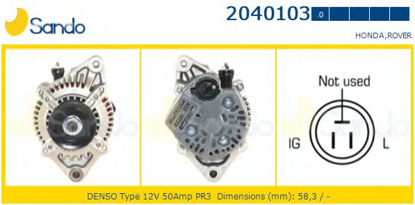 SANDO 2040103.0 Генератор для HONDA (Хонда) SANDO 2040103.0 Генератор для HONDA (Хонда)