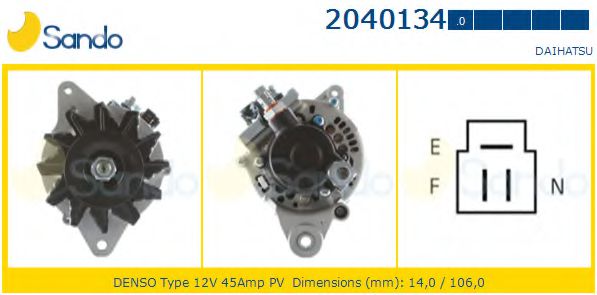SANDO 2040134.0 Генератор для DAIHATSU WILDCAT/ROCKY (Дайхатсу Вилдcат/роcкъ) SANDO 2040134.0 Генератор для DAIHATSU WILDCAT/ROCKY (Дайхатсу Вилдcат/роcкъ)